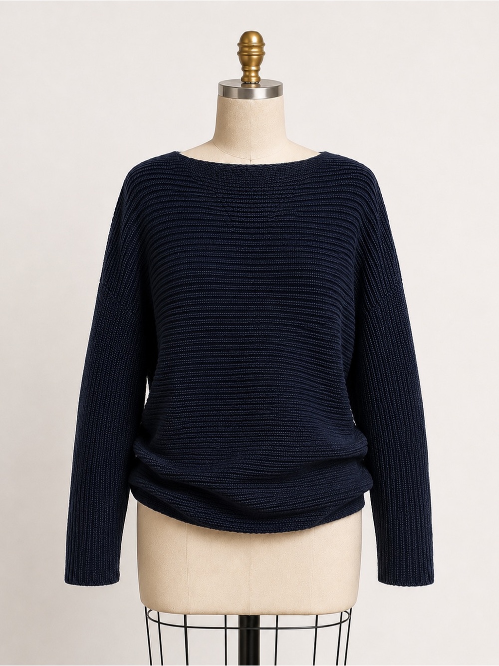 Ralph Lauren Navy Ribbed Crewneck Sweater